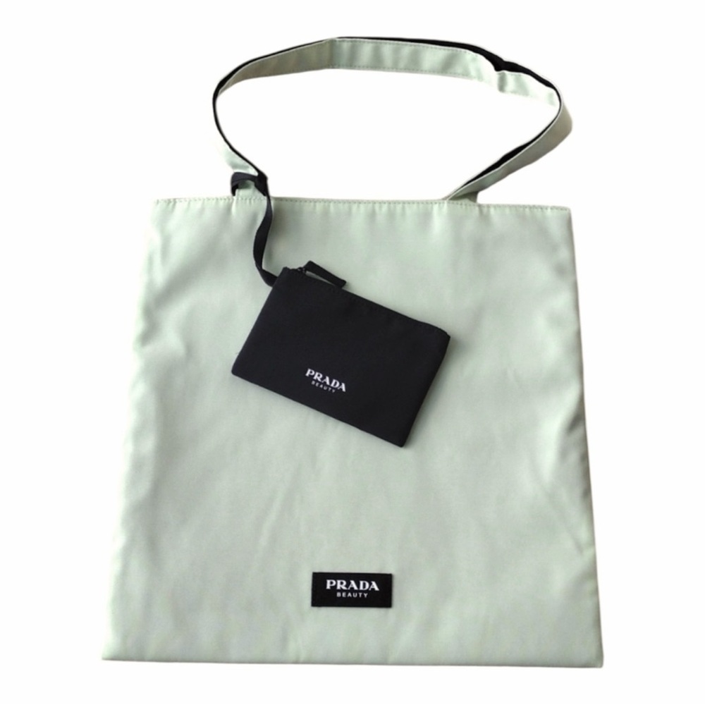 Prada Mint Green Tote with Black Pouch - Picture 5 of 6